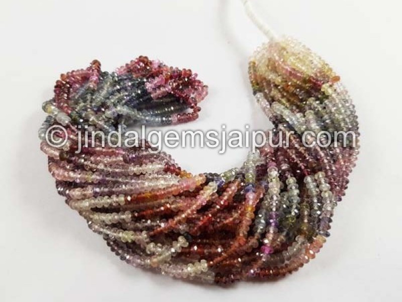 Multi Spinel Micro Cut Roundelle Beads